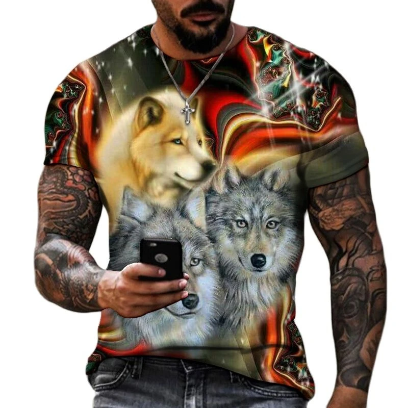 Men's 3D short sleeved T-shirt, large shirt, black and white design, lion, wrestling, wild animals, wolf summer novelty men's we
Men's 3D short sleeved T-shirt, large shirt, black and white design, lion, wrestling, wild animals, wolf summer novelty men's we