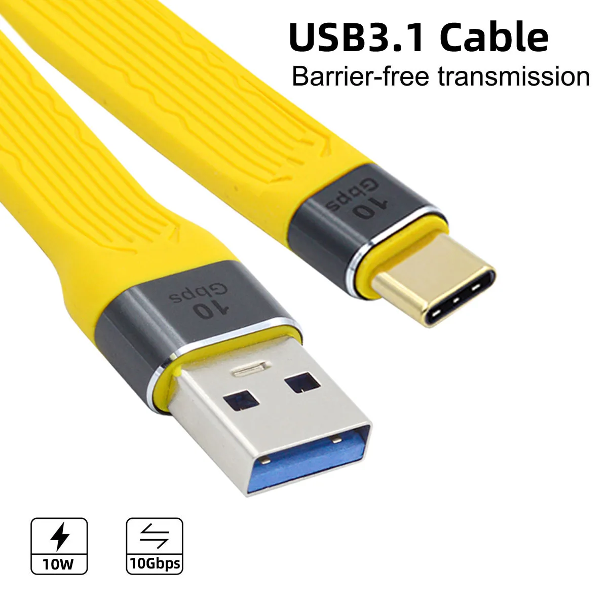 

Кабель для передачи данных Xiwai USB 3.0 Type A папа-USB 3.1 Type C папа хост 10 Гбит/с плоский тонкий FPC для ноутбука и телефона желтый