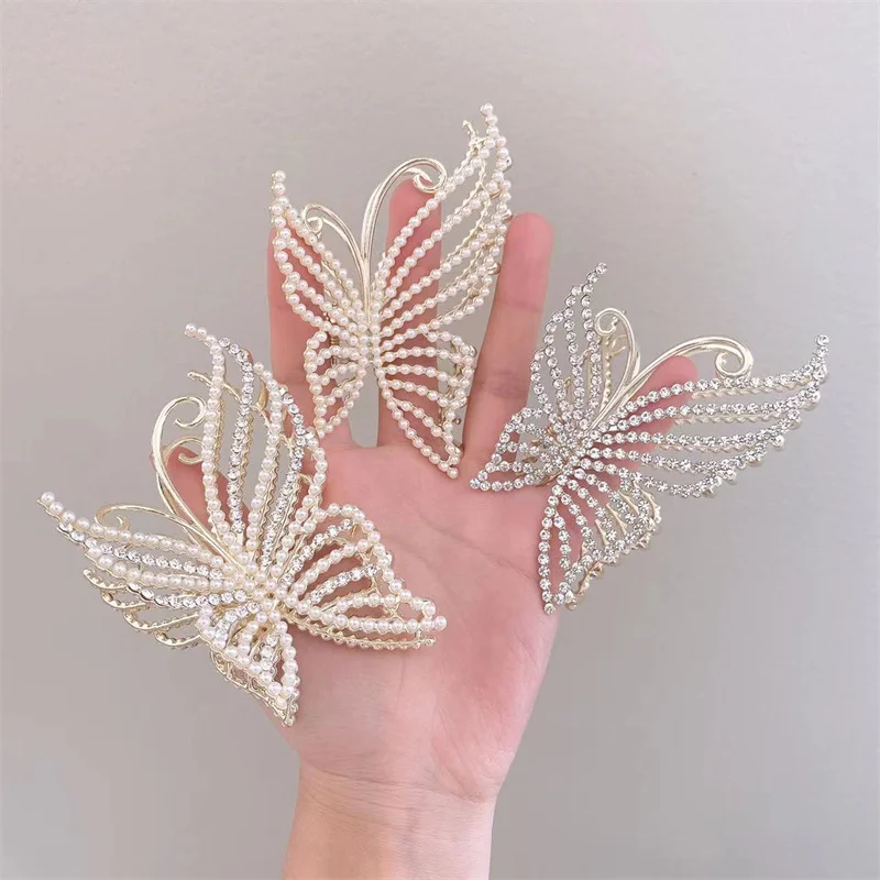 Korea Women Butterfly Hairpins Pearl Rhinestone Hair Crab Claws Lady Girls Shark Clip Hair Accessories Barrettes
Korea Women Butterfly Hairpins Pearl Rhinestone Hair Crab Claws Lady Girls Shark Clip Hair Accessories Barrettes