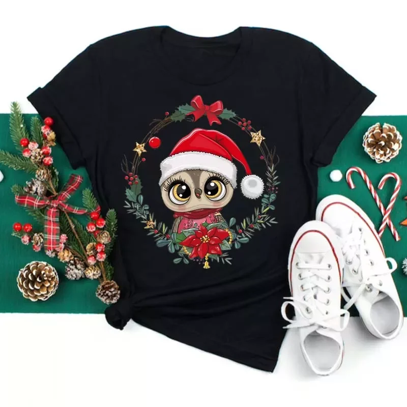 New Kawaii Owl Animals T Shirt Harajuku Women Fashion Christmas Print Tops Black and White Suitable All Seasons Tshirt
New Kawaii Owl Animals T Shirt Harajuku Women Fashion Christmas Print Tops Black and White Suitable All Seasons Tshirt