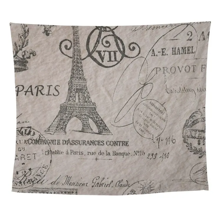 

French Scripts Paris Eiffel Tower Wall Tapestry Wall Art Insect Printed Tapestry Decoration Room Towel Mat Hanging Wall Art