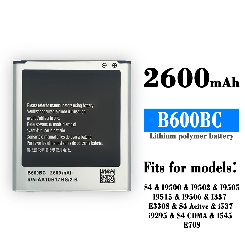 3,8 в, 2600 мАч, B600BC для Samsung Galaxy S4
3,8 в, 2600 мАч, B600BC для Samsung Galaxy S4
