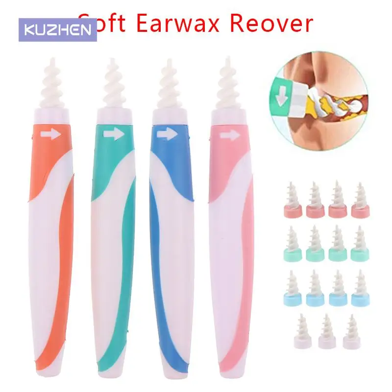 

16 Tips Earpick Soft Ear Wax Remover Spoon Earwax Cleaner Hearing Aid Ear Care Tools