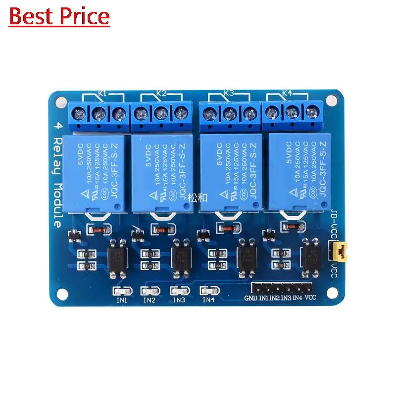 20Pcs/lot 4-way Relay Module with Optocoupler, Relay Control Board with Indicator Light 5v / 12v / 24v
20Pcs/lot 4-way Relay Module with Optocoupler, Relay Control Board with Indicator Light 5v / 12v / 24v