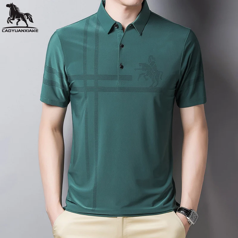 polo shirt men Summer new splicing Elasticity Ice silk Men's short-sleeved polo shirt middle aged business casual polo shirt 110
polo shirt men Summer new splicing Elasticity Ice silk Men's short-sleeved polo shirt middle aged business casual polo shirt 110