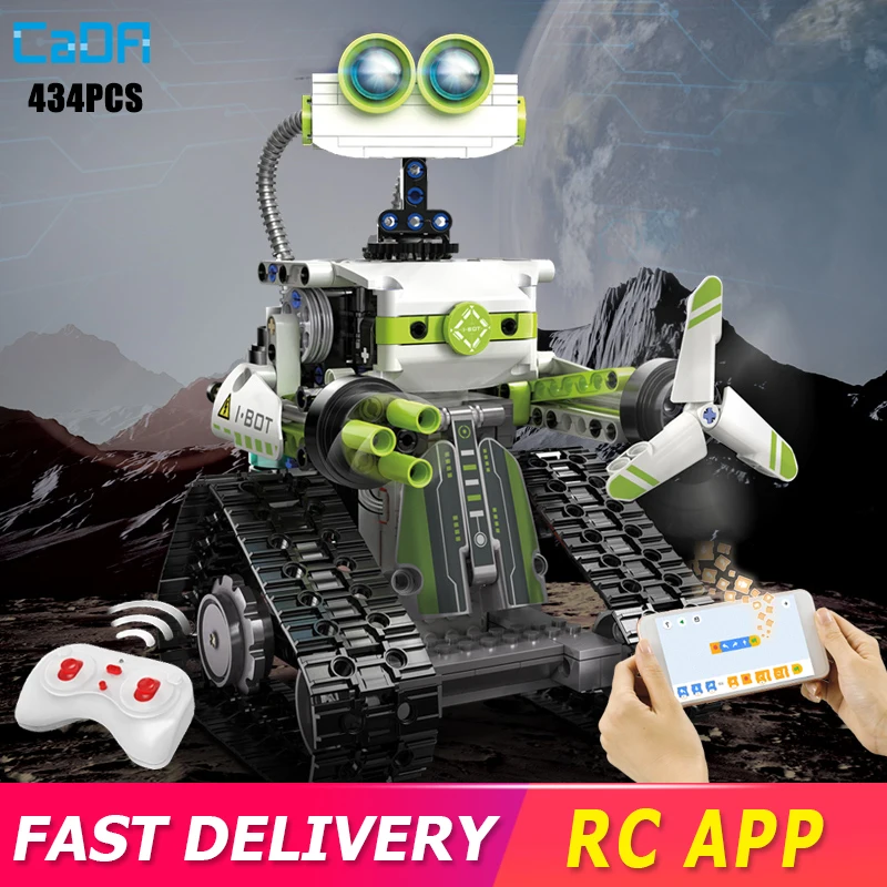 Cada Technical Rc Remote Control Model Robot Building Blocks 434pcs App Programming Plastic Robots assembly Kit Moc Bricks Toys
Cada Technical Rc Remote Control Model Robot Building Blocks 434pcs App Programming Plastic Robots assembly Kit Moc Bricks Toys