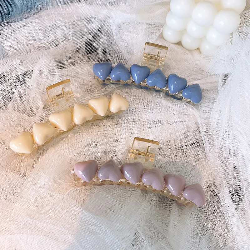 Large Cream White Heart Acrylic Hair Claws for Women Barrette Bath Washing Makeup Hair Clip Crab Girls Hair Accessories
Large Cream White Heart Acrylic Hair Claws for Women Barrette Bath Washing Makeup Hair Clip Crab Girls Hair Accessories
