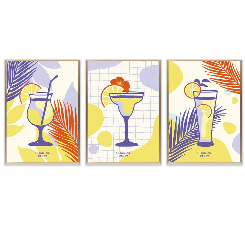 Cocktail Party Canvas Painting Abstract Purple Yellow Drink Posters and Prints Modern Wall Art Picture Restaurant Decoration
Cocktail Party Canvas Painting Abstract Purple Yellow Drink Posters and Prints Modern Wall Art Picture Restaurant Decoration