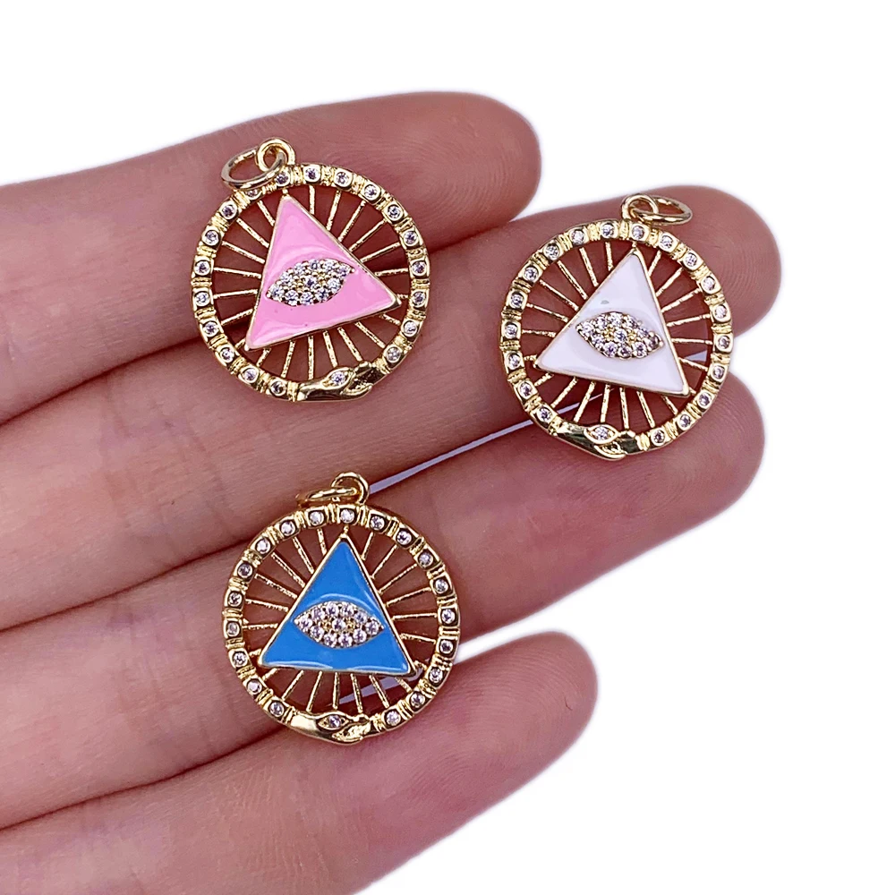 2023 New Round Triangle Evil Eye Necklace Pendant Gold Plated Enamel Charm Jewelry DIY Making Amulet Cute Accessories
2023 New Round Triangle Evil Eye Necklace Pendant Gold Plated Enamel Charm Jewelry DIY Making Amulet Cute Accessories