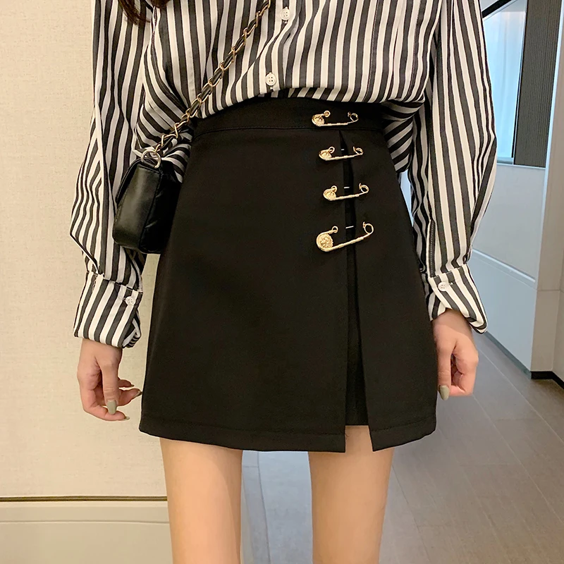Summer Fall Y2k Zipper High Waist Short Mini Skirt A-Line Big Pin Buckle Korean Clothes Skirt Plus Size Women Black Pencil Skirt
Summer Fall Y2k Zipper High Waist Short Mini Skirt A-Line Big Pin Buckle Korean Clothes Skirt Plus Size Women Black Pencil Skirt