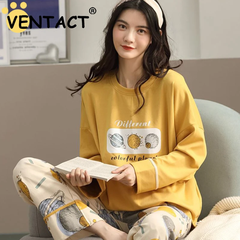 VENTACT Women Pajamas 2022 Winter Long Sleeve Printed Trousers Casual Daily Lady Sleepwear Cotton Outdoor Homewear For Woman 
VENTACT Women Pajamas 2022 Winter Long Sleeve Printed Trousers Casual Daily Lady Sleepwear Cotton Outdoor Homewear For Woman