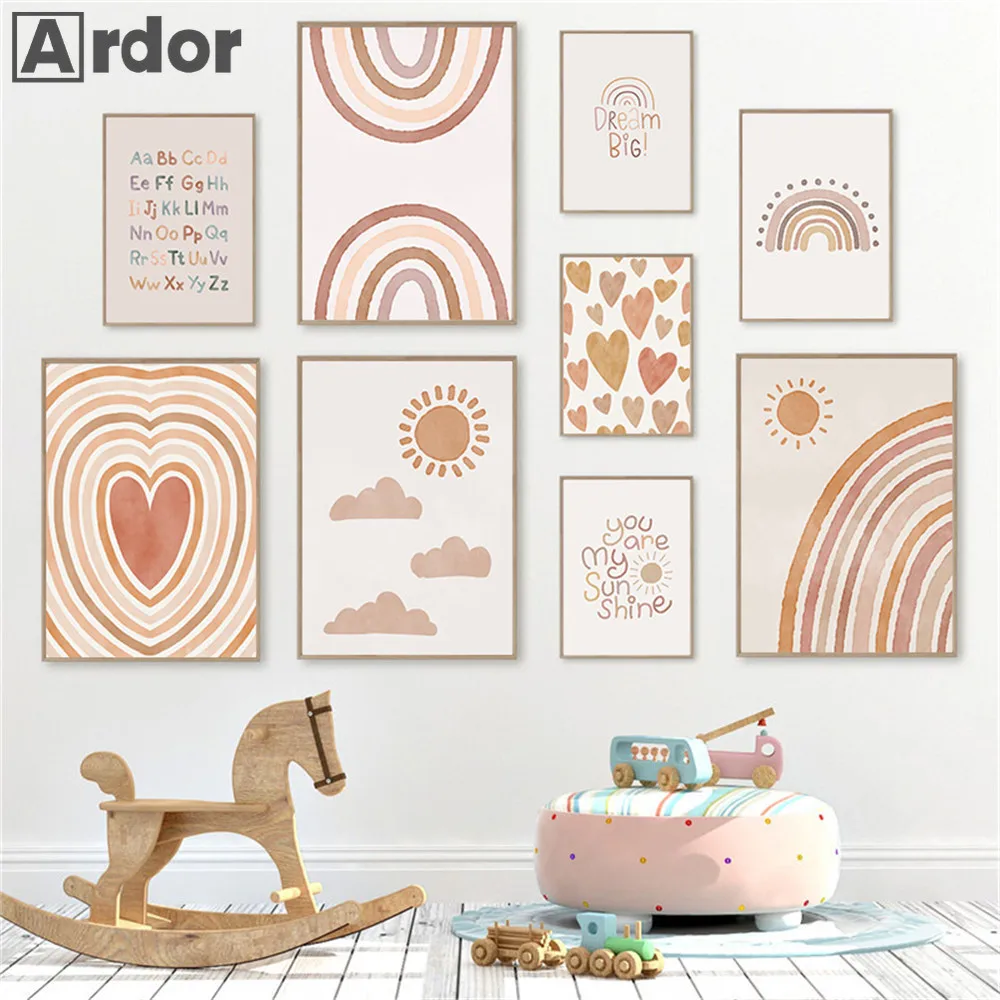 Boho Posters And Prints Rainbow Poster Picture Heart Canvas Painting Alphabet Print Mural Nursery Wall Pictures Kids Room Decor
Boho Posters And Prints Rainbow Poster Picture Heart Canvas Painting Alphabet Print Mural Nursery Wall Pictures Kids Room Decor