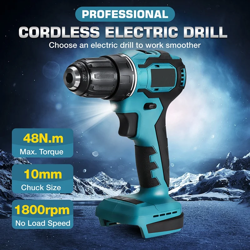 90N.M Cordless Brushless Electric Drill Rechargable DIY Power Tool Hammer Drill Screwdriver Wrench For Makita 18V
90N.M Cordless Brushless Electric Drill Rechargable DIY Power Tool Hammer Drill Screwdriver Wrench For Makita 18V