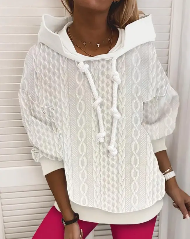 Spot Women's 2023 New Hot Selling Casual Spring/summer Long Sleeve Wired Texture Hooded Sweatshirt
Spot Women's 2023 New Hot Selling Casual Spring/summer Long Sleeve Wired Texture Hooded Sweatshirt