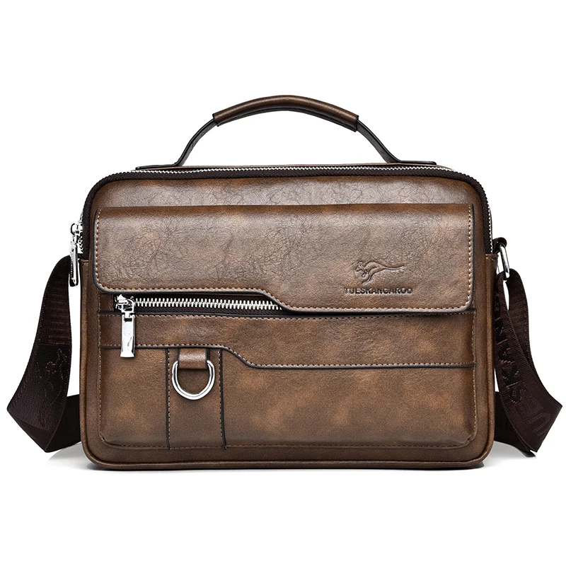 

Кожаные сумки-кенгуру, коричневая сумка, деловая сумка-мессенджер, брендовая Повседневная сумка, Мужская роскошная черная сумка через плечо для мужчин