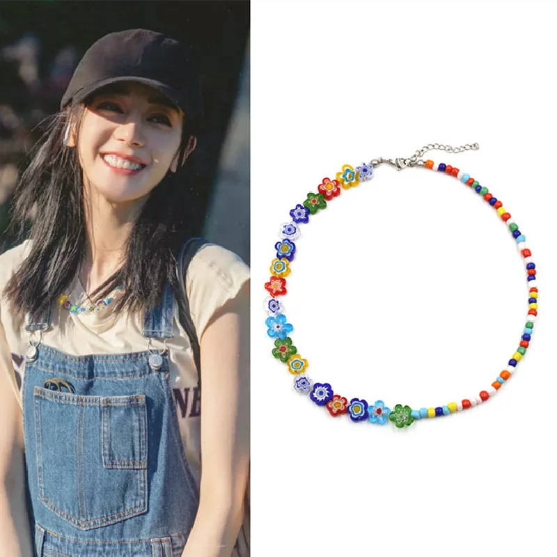Summer Fashion Necklaces Colorful Glass Beads Flower Beaded Chokers Collarbone Chain Cute Crystal Boho Necklace Women Jewelry
Summer Fashion Necklaces Colorful Glass Beads Flower Beaded Chokers Collarbone Chain Cute Crystal Boho Necklace Women Jewelry