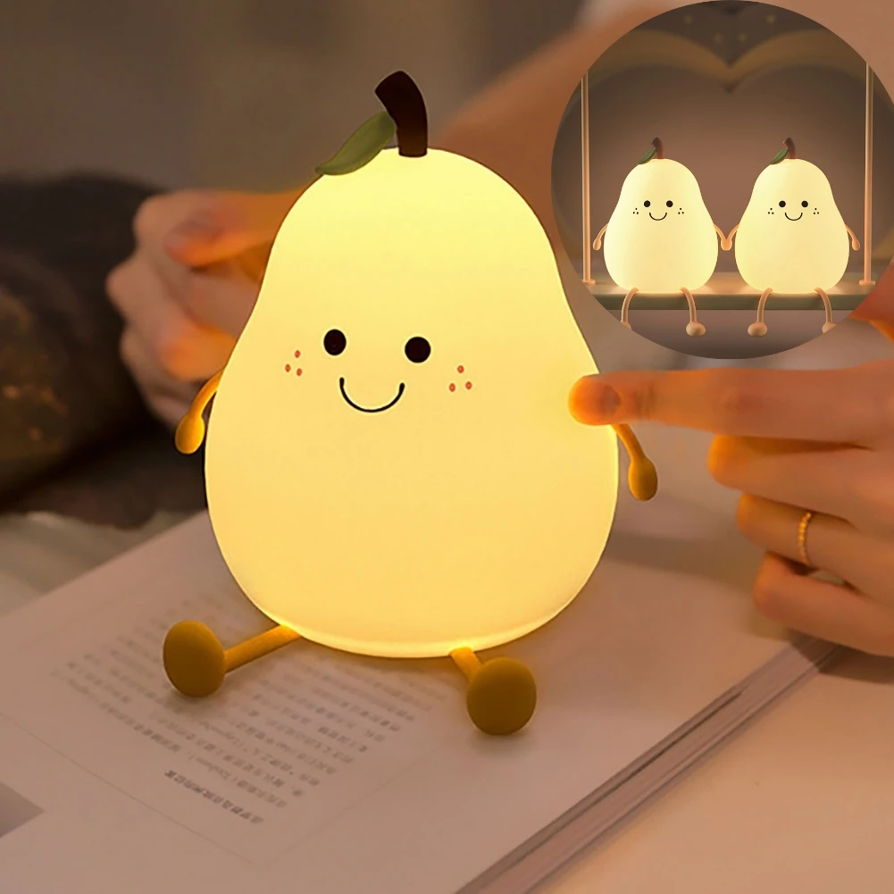 LED Night Light Pear Shaped Rechargeable/Battery Colorful Dimming Touch Silicone Table Lamp Bedside Decoration Light Kid Gift
LED Night Light Pear Shaped Rechargeable/Battery Colorful Dimming Touch Silicone Table Lamp Bedside Decoration Light Kid Gift