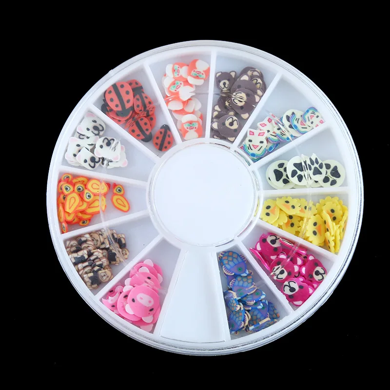 1Pc Nail Art Cartoon Animal Flowers Feather DIY Design Cane Slices Decoration Acrylic Beauty Polymer Clay Nail Sticker Tool
1Pc Nail Art Cartoon Animal Flowers Feather DIY Design Cane Slices Decoration Acrylic Beauty Polymer Clay Nail Sticker Tool