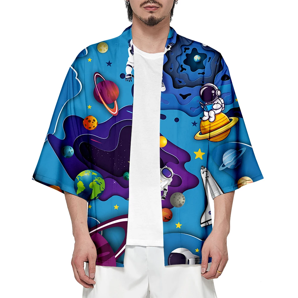 Мужское кимоно пляжные Топы Гавайский астронавт топ с принтом летняя свободная модная женская одежда Детский кардиган рубашка мультяшная ...
Мужское кимоно пляжные Топы Гавайский астронавт топ с принтом летняя свободная модная женская одежда Детский кардиган рубашка мультяшная ...
