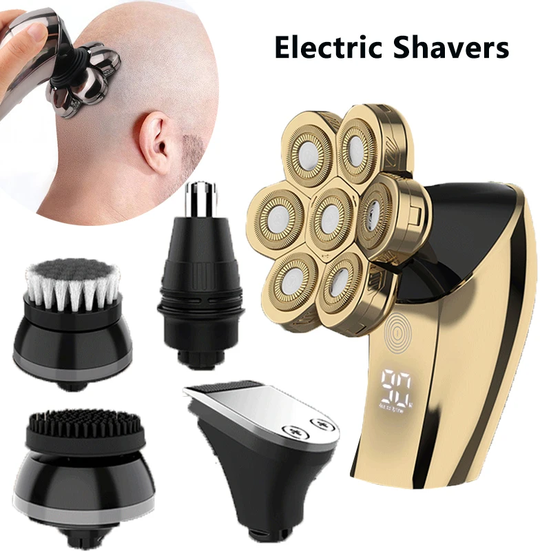 5 In 1 7D Men's Rechargeable Bald Head Electric Shaver 5 Floating Heads Beard Nose Ear Hair Trimmer Razor Clipper Facial Brush
5 In 1 7D Men's Rechargeable Bald Head Electric Shaver 5 Floating Heads Beard Nose Ear Hair Trimmer Razor Clipper Facial Brush