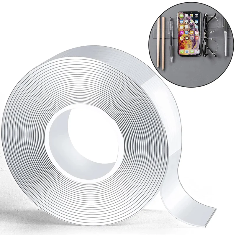 20/30MM Wide 1/3/5/10M Long Household Convenient Strong Transparent Double-sided Tape Reusable Washed Nano Tape 
20/30MM Wide 1/3/5/10M Long Household Convenient Strong Transparent Double-sided Tape Reusable Washed Nano Tape