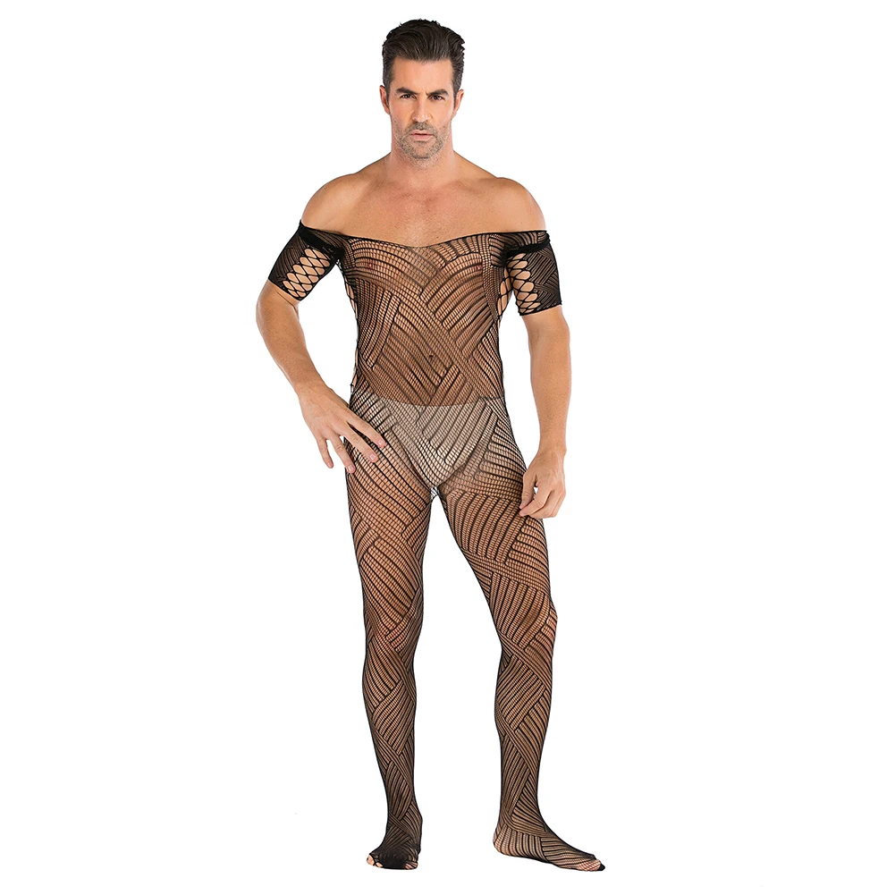 Gay Men Sexy Twill Cross Fine Mesh See Through Jumpsuit Low Neckline Backless Bodysuit Side Hollow Out Body Stockings Lingerie
Gay Men Sexy Twill Cross Fine Mesh See Through Jumpsuit Low Neckline Backless Bodysuit Side Hollow Out Body Stockings Lingerie