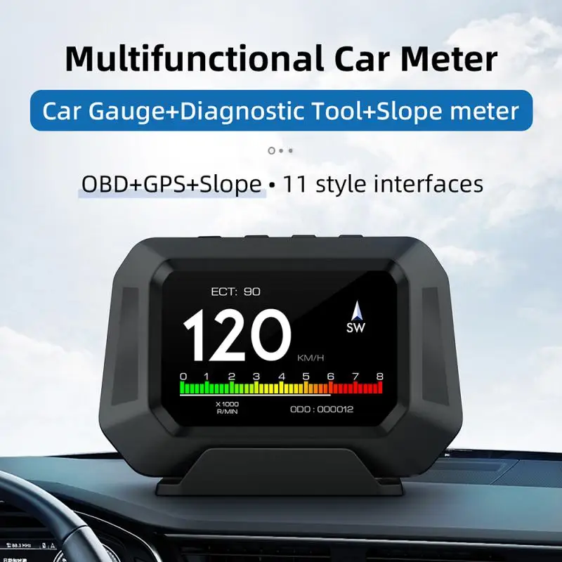 

Gradient GPS P21 4x4 Inclinometer Car Level Sensor Real-Time Off-road Vehicle System HUD Auto Accessories Speedometer