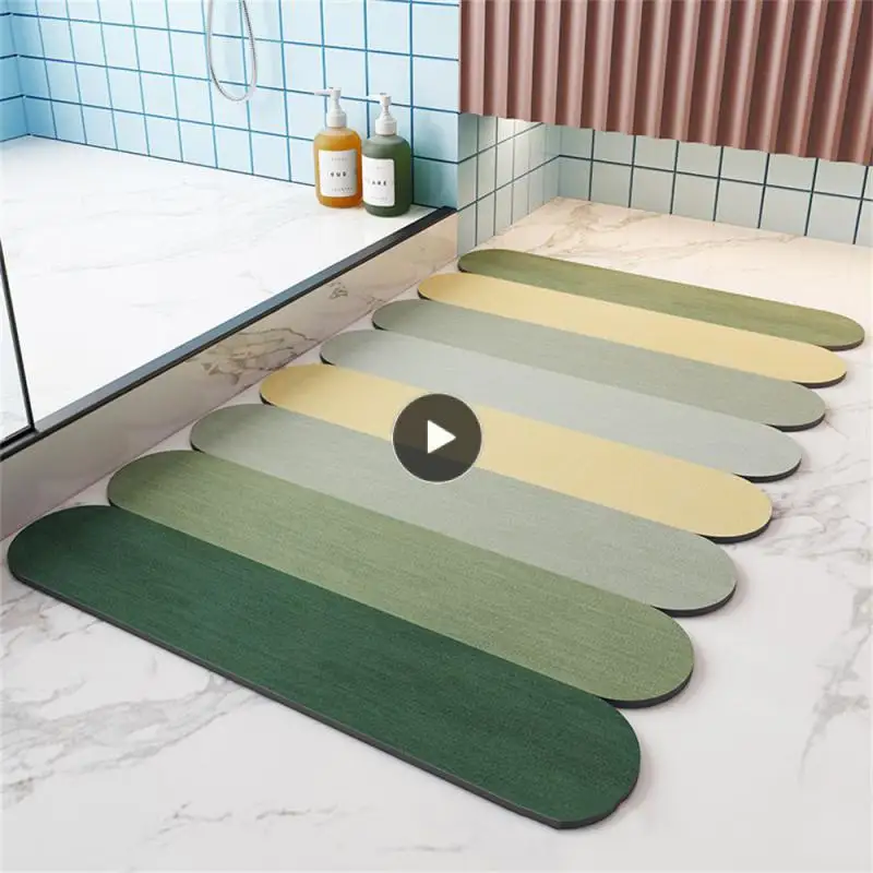 

Non Slip Toilet Entrance Doormat Carpet Rubber Super Absorbent Floor Mat Bathroom Shower Rug Anti-skid Bath Floor Mat Household