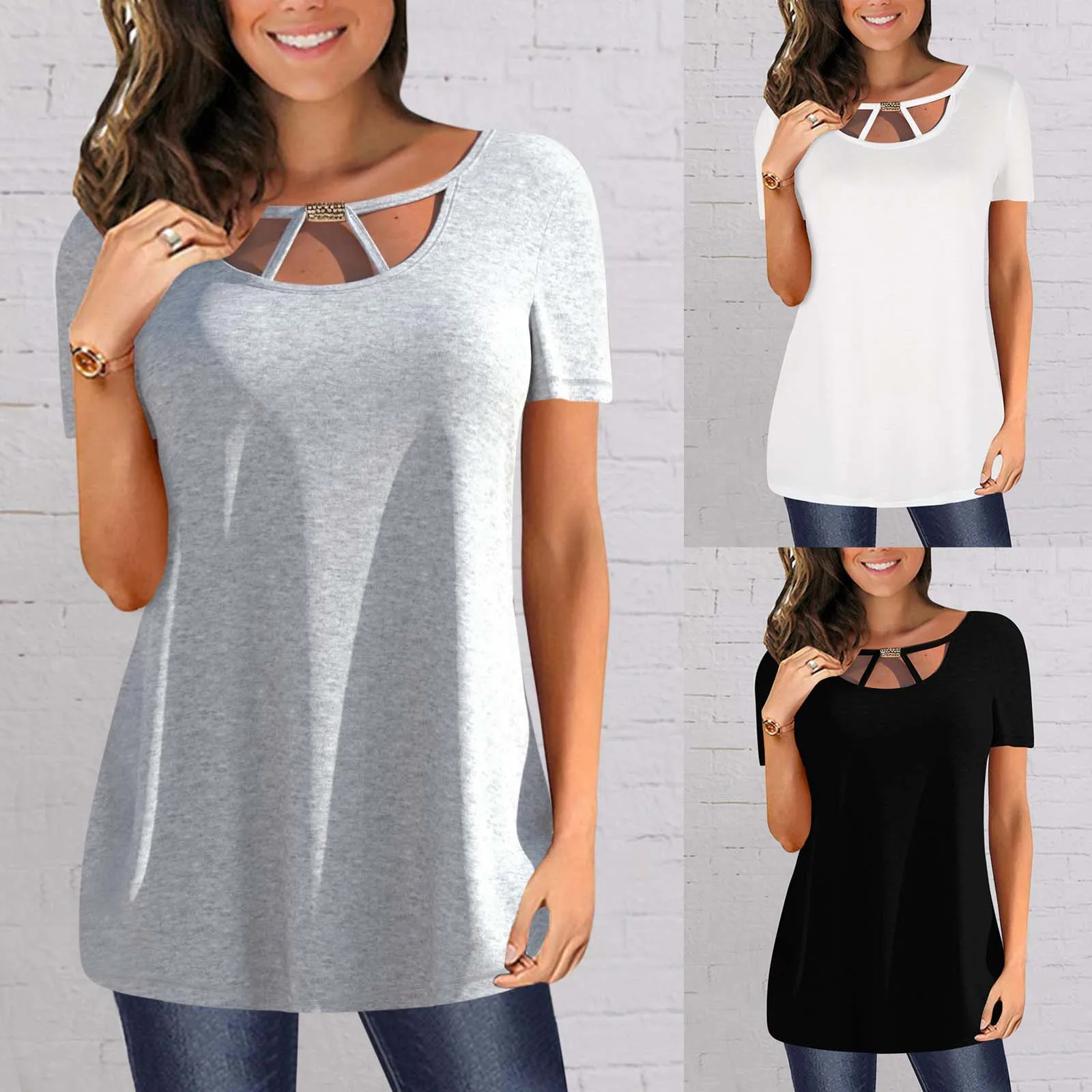 Womens Summer Fashion Top V Neck T Shirt Solid Color Short Sleeve Loose Top Elderly Women Clothing Womens White Thermal Tops
Womens Summer Fashion Top V Neck T Shirt Solid Color Short Sleeve Loose Top Elderly Women Clothing Womens White Thermal Tops