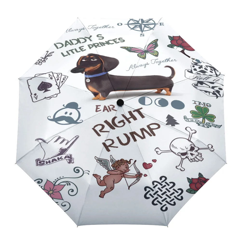 Dachshund Flower Love Automatic Umbrella Men Women Rain Windproof Outdoor Travel Sun Three Folding Umbrellas 8 Ribs Gift Parasol
Dachshund Flower Love Automatic Umbrella Men Women Rain Windproof Outdoor Travel Sun Three Folding Umbrellas 8 Ribs Gift Parasol