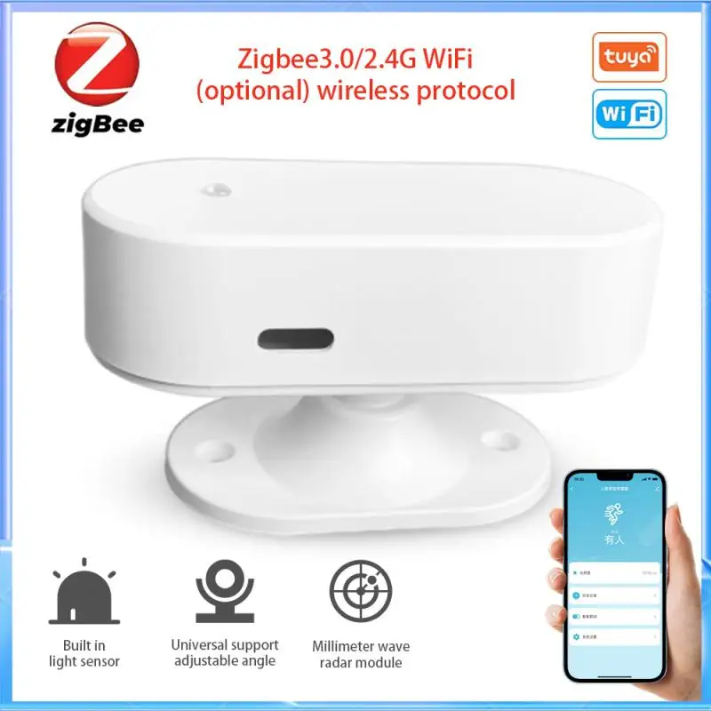 

2.4G Tuya WiFi/ZigBee Smart Human Presence Detector Millimeter Wave Radar Detection Sensor For Home Security Energy Conservation