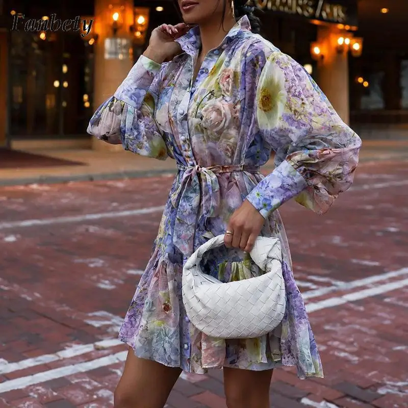Women Fashion Pattern Print Party Dress Autumn Casual Turn-down Collar Pleated Dress Ladies Elegant Lace-up Beach Dress Vestido
Women Fashion Pattern Print Party Dress Autumn Casual Turn-down Collar Pleated Dress Ladies Elegant Lace-up Beach Dress Vestido