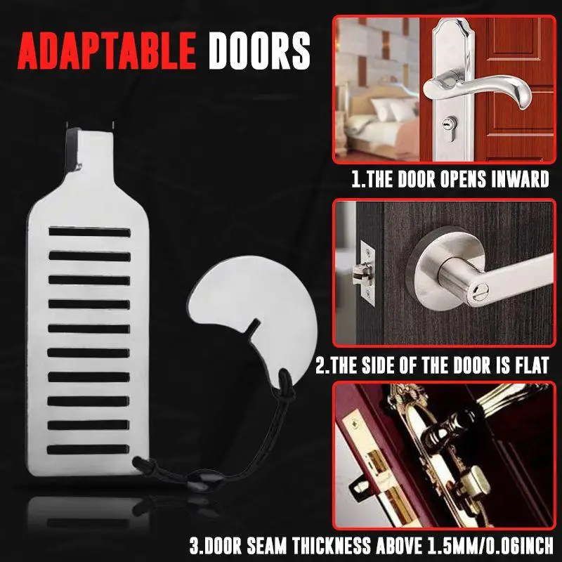Stainless Steel Punch-free Door Locks Anti-theft Door Stop Portable Stopper Door Lock for Travel Hotel Motel Dormitory
Stainless Steel Punch-free Door Locks Anti-theft Door Stop Portable Stopper Door Lock for Travel Hotel Motel Dormitory