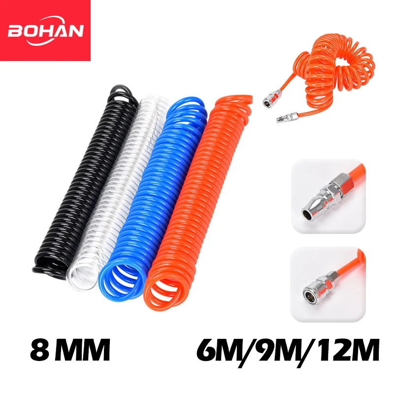 Полиуретановый шланг для воздушного компрессора 8x5 мм, 6 м, 9 м, 12 м, пневматический шланг для компрессора, гибкий воздушный инструмент с разъемом
Полиуретановый шланг для воздушного компрессора 8x5 мм, 6 м, 9 м, 12 м, пневматический шланг для компрессора, гибкий воздушный инструмент с разъемом