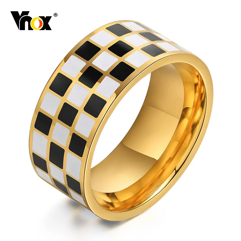 Vnox Checkerboard Ring for Women, Stylish Cool Gold Color Solid Stainless Steel Finger Band, Vintage Girl Jewelry
Vnox Checkerboard Ring for Women, Stylish Cool Gold Color Solid Stainless Steel Finger Band, Vintage Girl Jewelry