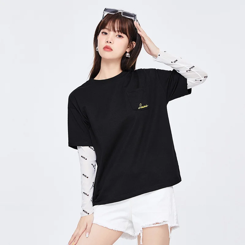 Футболка Semir женская с коротким рукавом, Свободный Топ с вышивкой, Повседневная рубашка с фруктами, новый дизайн, лето 2023
Футболка Semir женская с коротким рукавом, Свободный Топ с вышивкой, Повседневная рубашка с фруктами, новый дизайн, лето 2023