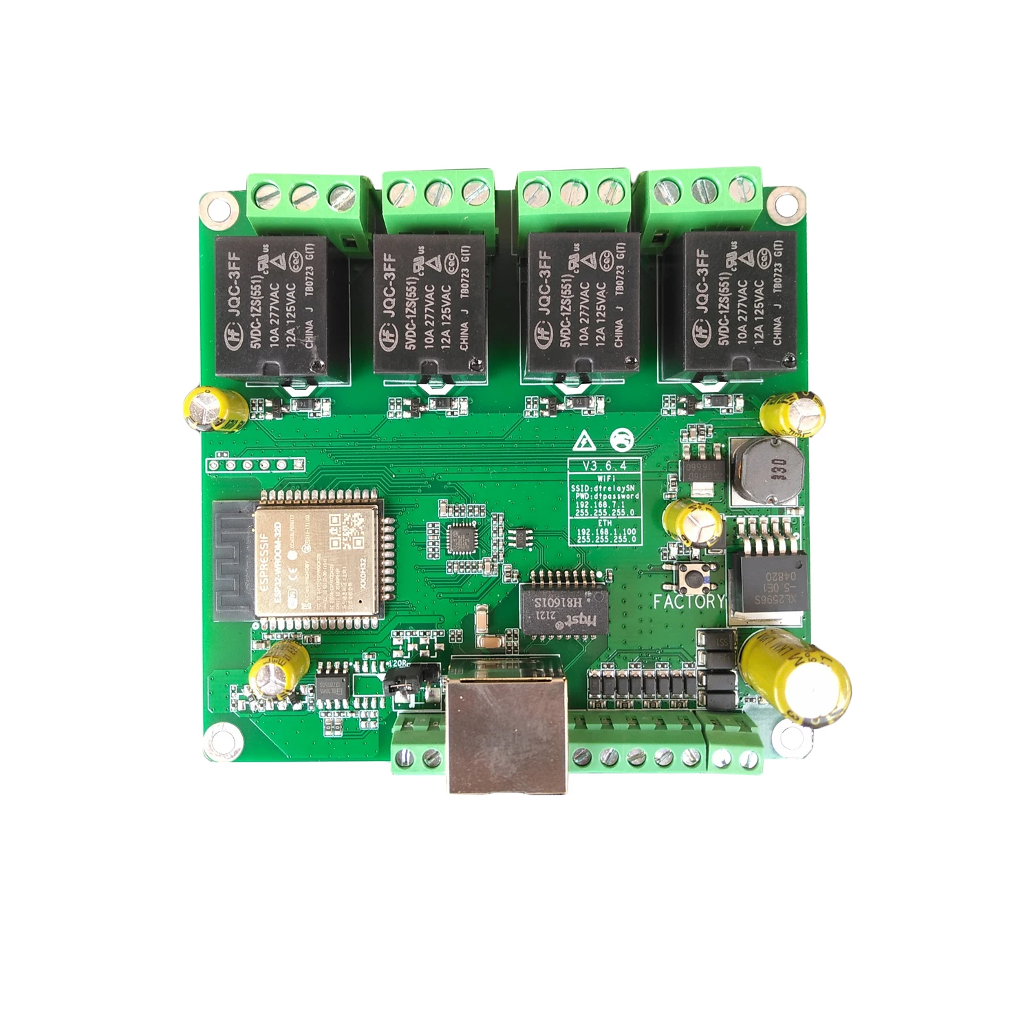 Умный Wi-Fi коммутатор dtwвервера ESP32 плата реле Ethernet Domoticz Home Assistant openHAB RS485 порты TCP UDP