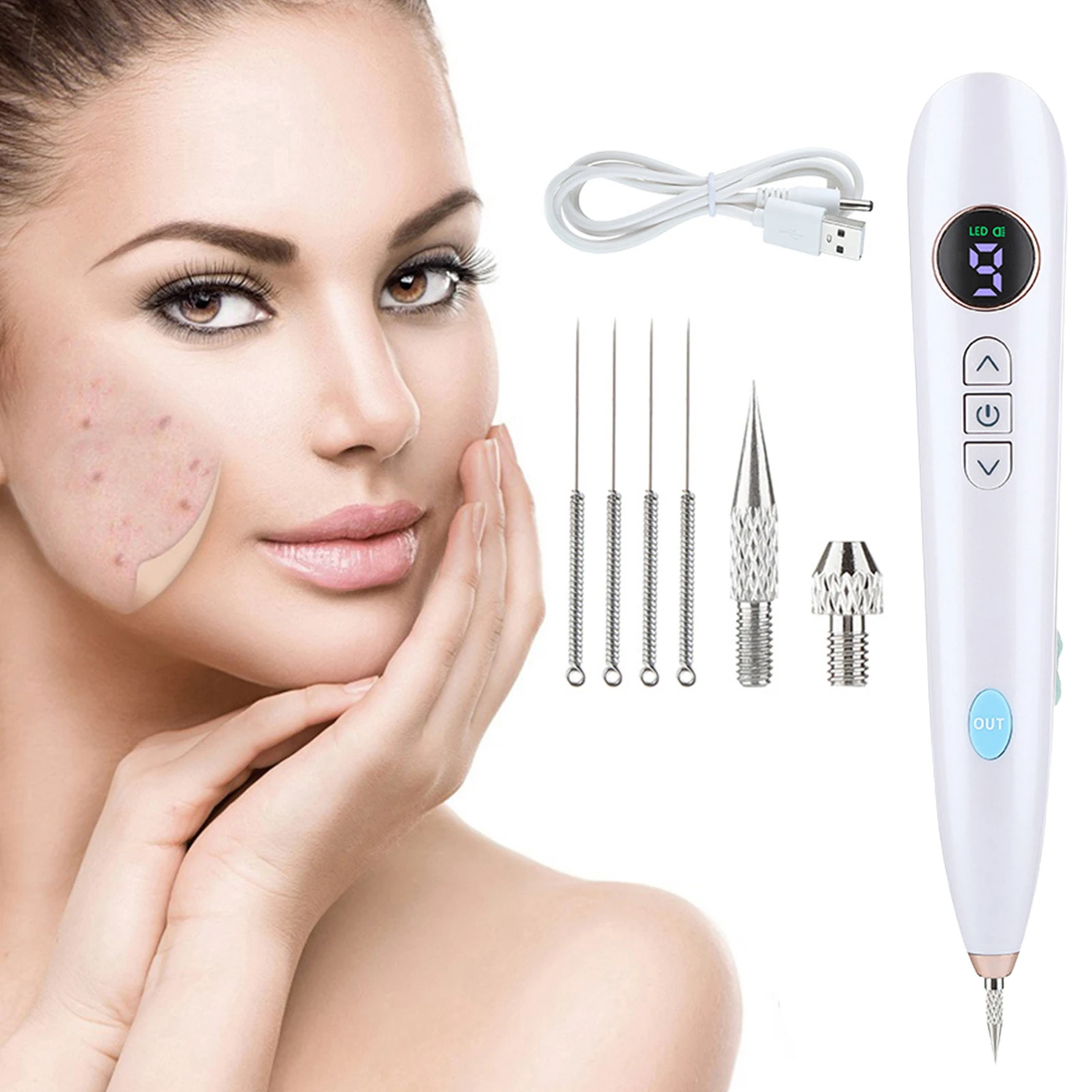9 Level Home Salon Skin Tag Removal Pen Black Dots Cleaner Laser Freckle Removal Machine Skin Mole Dark Spot Face Wart Tag
9 Level Home Salon Skin Tag Removal Pen Black Dots Cleaner Laser Freckle Removal Machine Skin Mole Dark Spot Face Wart Tag