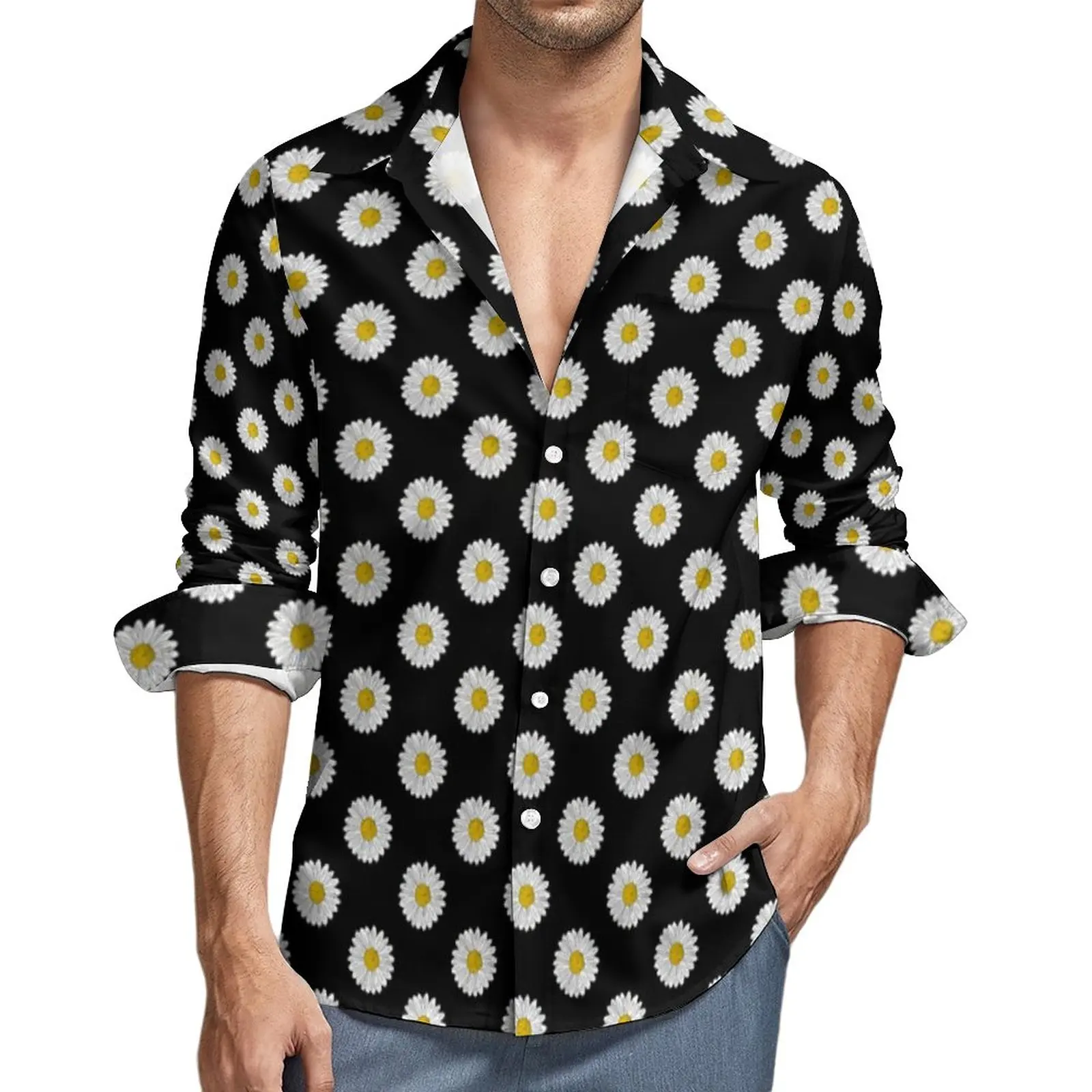 White Daisy Shirt Spring Elegant Flower Print Casual Shirts Mens Trending Blouses Long Sleeve Streetwear Clothing Plus Size 4XL
White Daisy Shirt Spring Elegant Flower Print Casual Shirts Mens Trending Blouses Long Sleeve Streetwear Clothing Plus Size 4XL