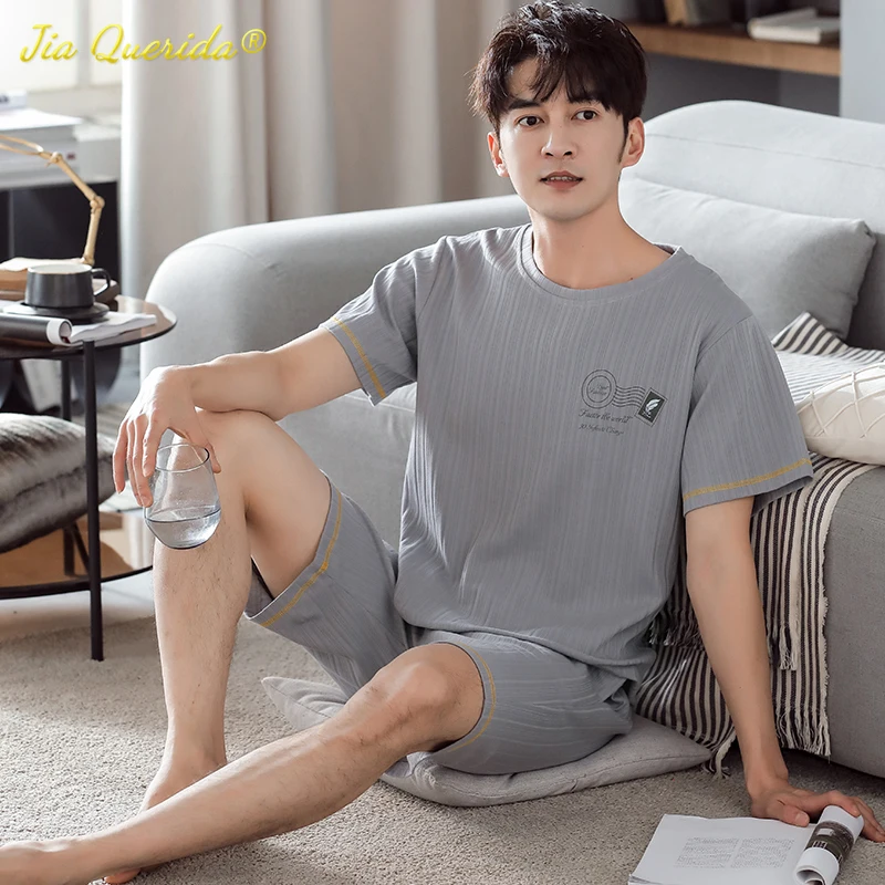 2022 New Summer Trendy Plus Size 4XL Pajama Sets for Youth Men Grey Solid Round Collar Men's Sleepwear Shorts Leisure Homesuit
2022 New Summer Trendy Plus Size 4XL Pajama Sets for Youth Men Grey Solid Round Collar Men's Sleepwear Shorts Leisure Homesuit