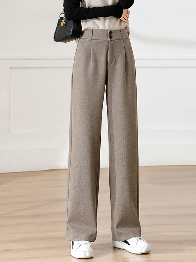 Women Chic Straight Woolen Pants Vintage High Waist Baggy Trousers Korean Fashion Ladies 2022 Autumn Winter Wide Leg Pants
Women Chic Straight Woolen Pants Vintage High Waist Baggy Trousers Korean Fashion Ladies 2022 Autumn Winter Wide Leg Pants