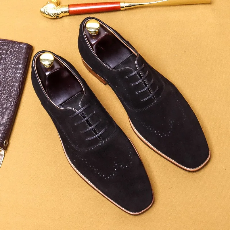 Suede Mens Oxford Brogue Dress Wedding Leather Shoes Black Genuine Leather Formal Italian Lace Up Business Office Formal Shoes
Suede Mens Oxford Brogue Dress Wedding Leather Shoes Black Genuine Leather Formal Italian Lace Up Business Office Formal Shoes