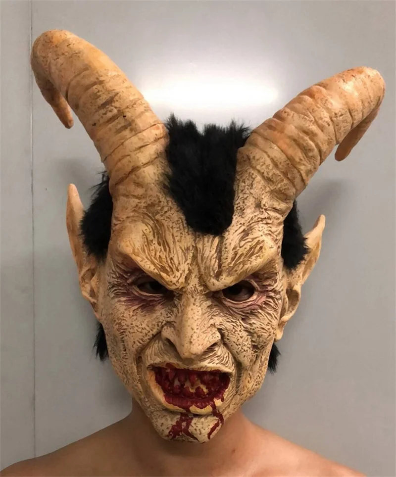 Lucifer Cosplay Mask Demon Devil Horn Latex Masks with Bloody Mouth Halloween Costume Scary Demon Devil Movie Horrible Mask 
Lucifer Cosplay Mask Demon Devil Horn Latex Masks with Bloody Mouth Halloween Costume Scary Demon Devil Movie Horrible Mask
