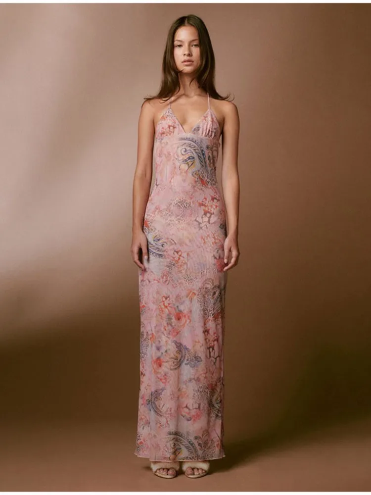 Chic Butterfly Print Sling Backless Maxi Dress Sexy Spaghetti Straps Halter V Neck Slim Long Robe Summer Female Party Vestidos
Chic Butterfly Print Sling Backless Maxi Dress Sexy Spaghetti Straps Halter V Neck Slim Long Robe Summer Female Party Vestidos