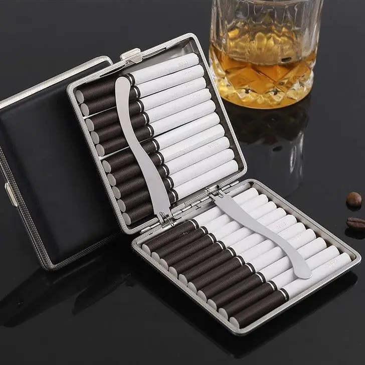 20Sticks Gift for Men's Leather Cigarette Box Cigar Case Metal Leather Smoking Accessories Cigarette Lady Storage Cover Hold
20Sticks Gift for Men's Leather Cigarette Box Cigar Case Metal Leather Smoking Accessories Cigarette Lady Storage Cover Hold