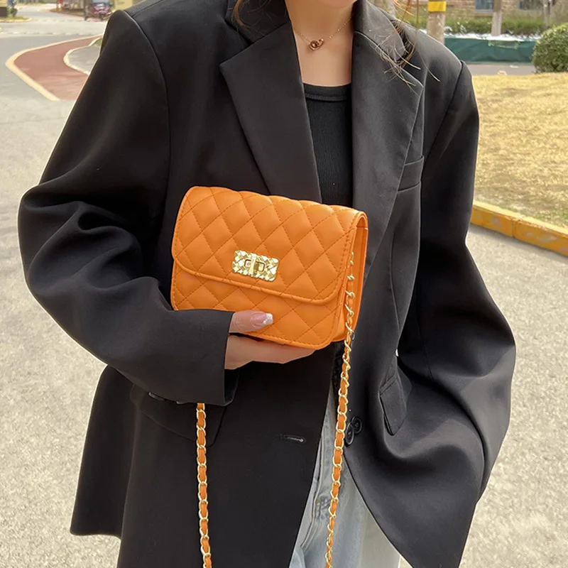 New Women Orange Blue PU Leather Crossbody Bags Chain Shoulder Bags Casual Small Flap Bags Brand Diamond Grain Handbags Bolsa
New Women Orange Blue PU Leather Crossbody Bags Chain Shoulder Bags Casual Small Flap Bags Brand Diamond Grain Handbags Bolsa