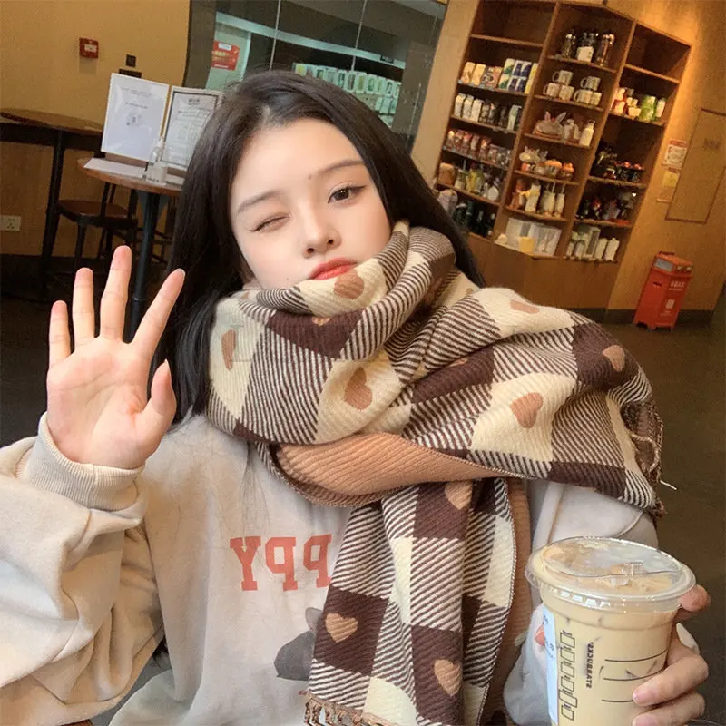 Scarves Women Knitted Heart-pattern Plaid Lovey Girl Winter Keep Warm College Fashionable Leisure Chic Classy Female Accessories
Scarves Women Knitted Heart-pattern Plaid Lovey Girl Winter Keep Warm College Fashionable Leisure Chic Classy Female Accessories