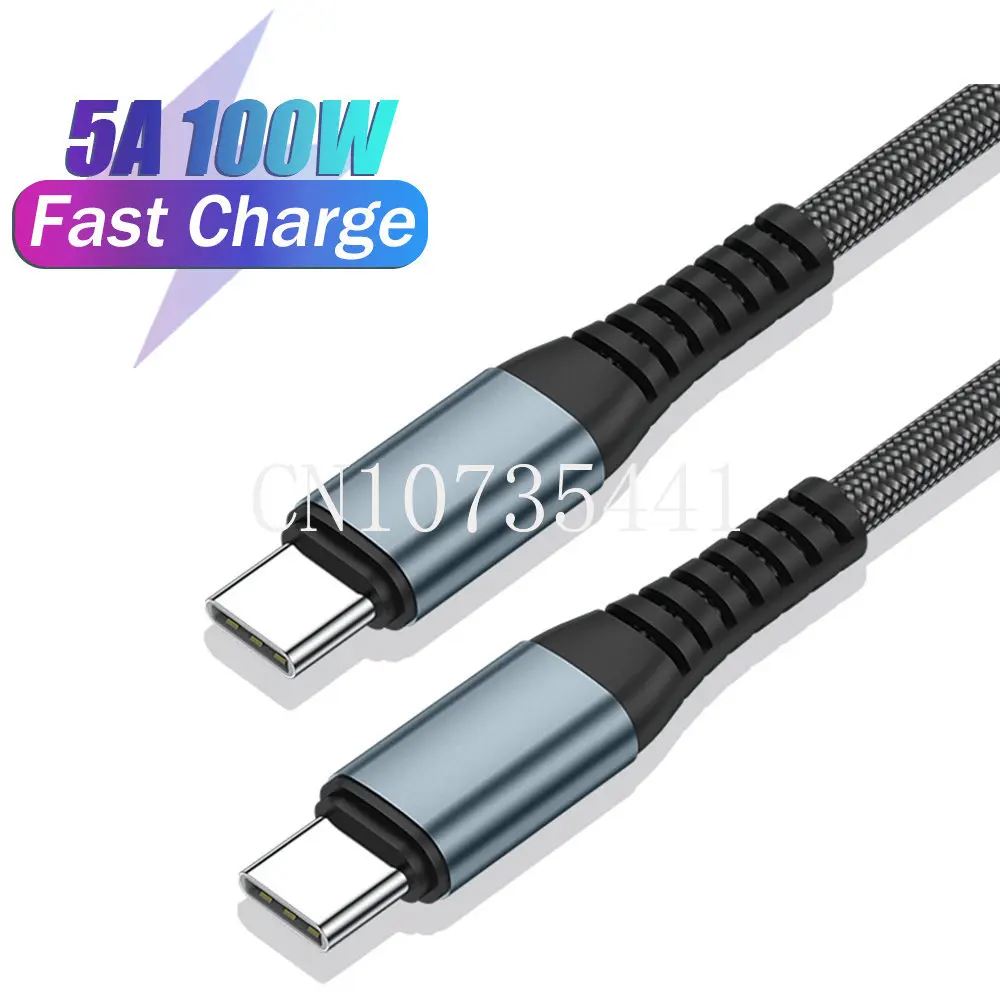 

PD 100W USB C To USB Type C Cable USBC Fast Charging Charger Cord USB-C 5A TypeC Cable For Huawei Macbook Samsung Xiaomi POCO LG