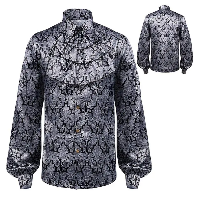 Steampunk Gothic Shirt Men Halloween Ruffle Men's Top Shirt Flared Cuffs Costume Supplies For Halloween Weddings And Masquerades 
Steampunk Gothic Shirt Men Halloween Ruffle Men's Top Shirt Flared Cuffs Costume Supplies For Halloween Weddings And Masquerades