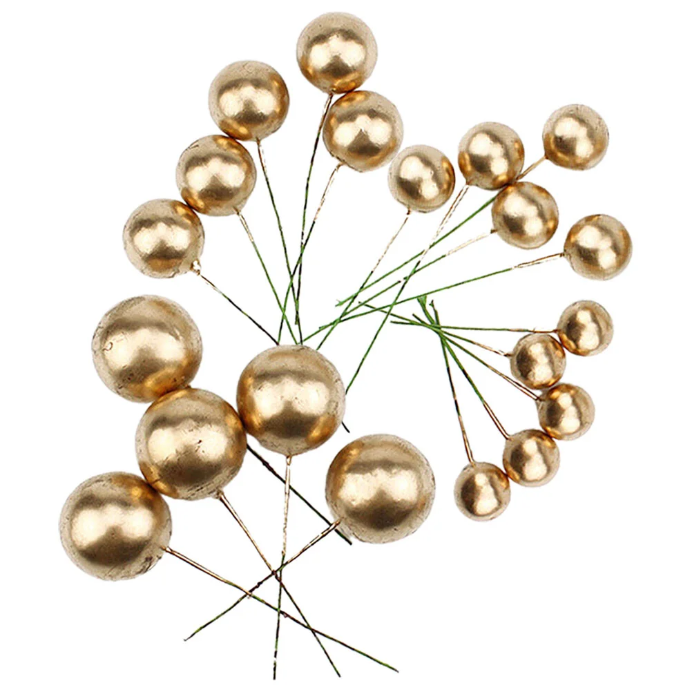 

Cake Topper Balls Ball Cupcake Gold Toppers Foam Decorations Wedding Mini Party Birthday Dessert Pearl Boho Balloons Sticks